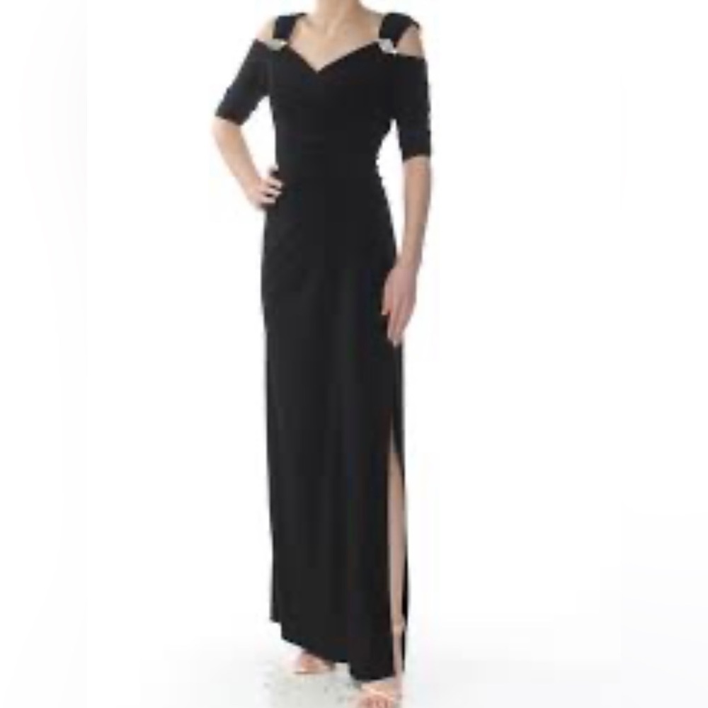 R & M Richards Navy Blue Maxi Dress / Gown Size 16
